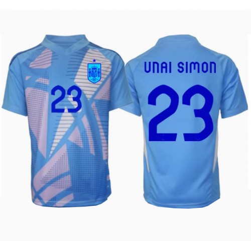 Fotbalové Dres Španělsko Unai Simon #23 Brankářské Domácí ME 2024 Krátký Rukáv